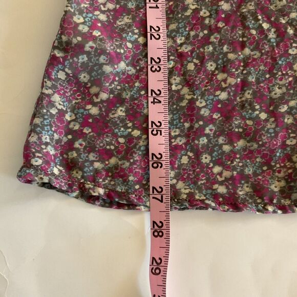 Esprit Y2K Whimsigoth Babydoll Tunic Top 10 Pink Micro Floral Fairy Semi Sheer - Picture 14 of 14